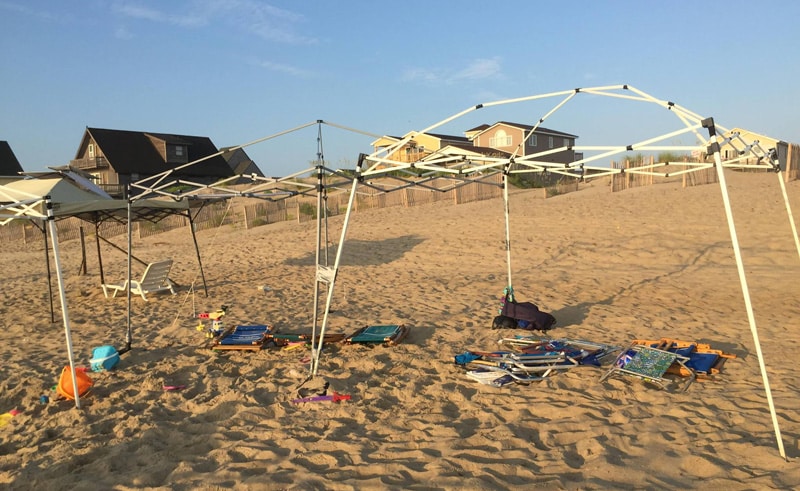 leaving items on the beach